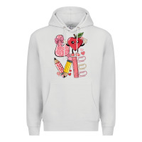Dove Grey love teacher Premium Hoodie - MaliasSmallBusiness