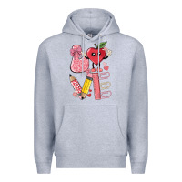Heather Grey love teacher Premium Hoodie - MaliasSmallBusiness