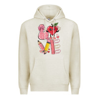 Oatmeal Heather love teacher Premium Hoodie - MaliasSmallBusiness
