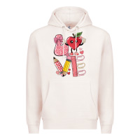 Pale Pink love teacher Premium Hoodie - MaliasSmallBusiness
