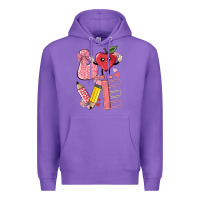 Purple love teacher Premium Hoodie - MaliasSmallBusiness