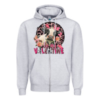 Heather Grey be my valentine holstein cow valentine's day Zipper Hoodie - FaDigitalArtStudio