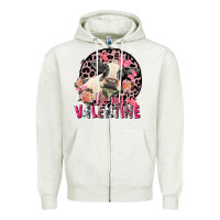 Oatmeal Heather be my valentine holstein cow valentine's day Zipper Hoodie - FaDigitalArtStudio
