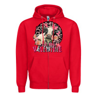 Red be my valentine holstein cow valentine's day Zipper Hoodie - FaDigitalArtStudio