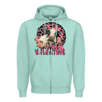 Seafoam be my valentine holstein cow valentine's day Zipper Hoodie - FaDigitalArtStudio