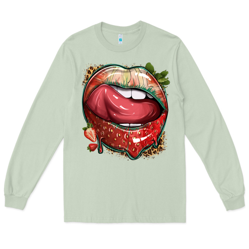 Strawberry Lips With Leopard Long Sleeve Tee by texasbilliewilder | Teevron