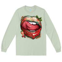 Matcha strawberry lips with leopard Long Sleeve Tee - texasbilliewilder