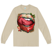 Mushroom strawberry lips with leopard Long Sleeve Tee - texasbilliewilder