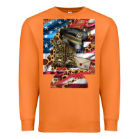 Carrot usa flag and leopard with boots 12 oz regular can cooler Premium Sweatshirt - Artiststas