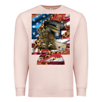 Pale Pink usa flag and leopard with boots 12 oz regular can cooler Premium Sweatshirt - Artiststas