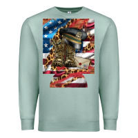 Seafoam usa flag and leopard with boots 12 oz regular can cooler Premium Sweatshirt - Artiststas