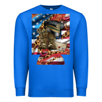 True Royal usa flag and leopard with boots 12 oz regular can cooler Premium Sweatshirt - Artiststas