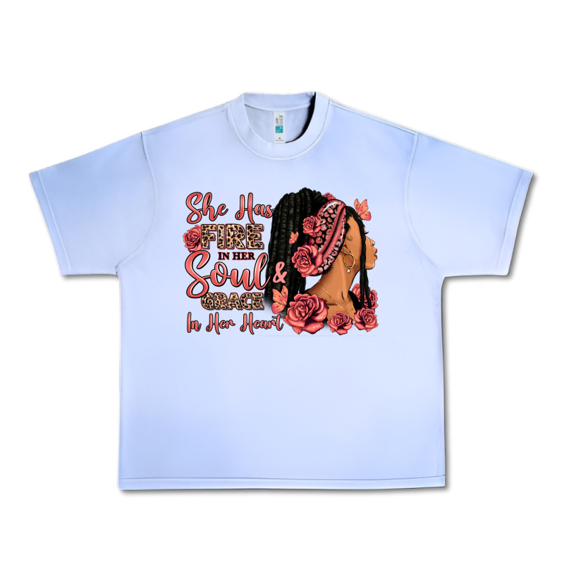 She Has Fire In Her Soul Afro Woman Urban Heavy Tee by RanaPortraitStore | Teevron