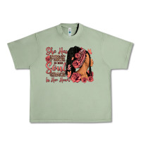 Oil Green She has fire in her soul afro woman Urban Heavy Tee - RanaPortraitStore