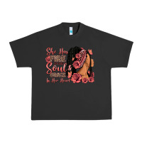 Pigment Black She has fire in her soul afro woman Urban Heavy Tee - RanaPortraitStore