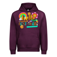 Mauve Wine hello first grade Urban Hoodie - NancyCooperArtShop