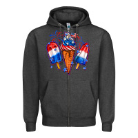Charcoal Heather 4th of July ice creams Zipper Hoodie - Neo Western