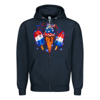 Navy 4th of July ice creams Zipper Hoodie - Neo Western