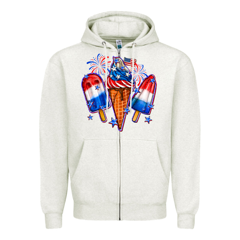 4th Of July Ice Creams Zipper Hoodie by Neo Western | Teevron