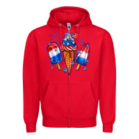 Red 4th of July ice creams Zipper Hoodie - Neo Western