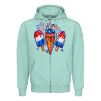 Seafoam 4th of July ice creams Zipper Hoodie - Neo Western