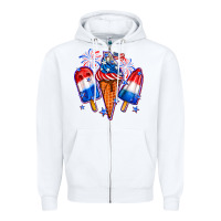 White 4th of July ice creams Zipper Hoodie - Neo Western