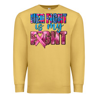 Antique Gold her fight is my fight Premium Sweatshirt - AdoDesignShop