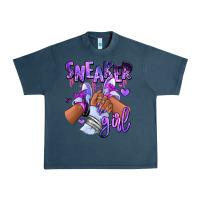 Midnight Navy Purple galaxy sneaker girl Urban Heavy Tee - RanaPortraitStore