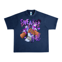 Navy Purple galaxy sneaker girl Urban Heavy Tee - RanaPortraitStore