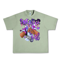 Oil Green Purple galaxy sneaker girl Urban Heavy Tee - RanaPortraitStore