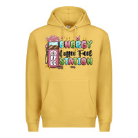 Antique Gold energy coffee fuel station Premium Hoodie - MaliasSmallBusiness