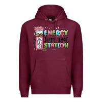 Burgundy energy coffee fuel station Premium Hoodie - MaliasSmallBusiness