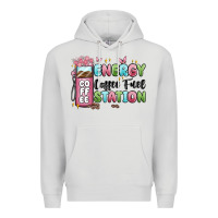 Dove Grey energy coffee fuel station Premium Hoodie - MaliasSmallBusiness
