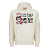 Oatmeal Heather energy coffee fuel station Premium Hoodie - MaliasSmallBusiness