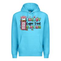 Ocean Blue energy coffee fuel station Premium Hoodie - MaliasSmallBusiness