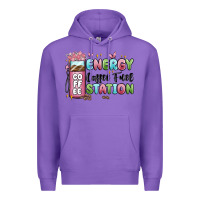 Purple energy coffee fuel station Premium Hoodie - MaliasSmallBusiness