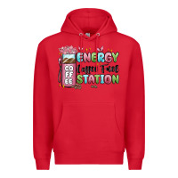 Red energy coffee fuel station Premium Hoodie - MaliasSmallBusiness