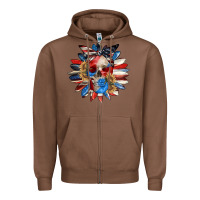 Chestnut 4th of July sunflower skull 4th of july Zipper Hoodie - CowGirlArtShop