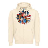 Sandshell 4th of July sunflower skull 4th of july Zipper Hoodie - CowGirlArtShop