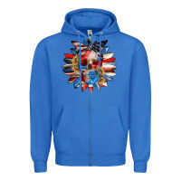 True Royal 4th of July sunflower skull 4th of july Zipper Hoodie - CowGirlArtShop