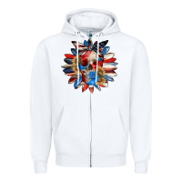 White 4th of July sunflower skull 4th of july Zipper Hoodie - CowGirlArtShop