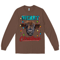 Chestnut merry christmas highland calf baby cow Long Sleeve Tee - RanaPortraitStore