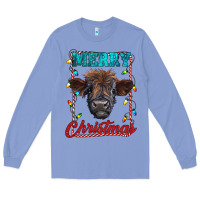 Colony Blue merry christmas highland calf baby cow Long Sleeve Tee - RanaPortraitStore