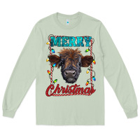 Merry Christmas Highland Calf Baby Cow Long Sleeve Tee | Teevron