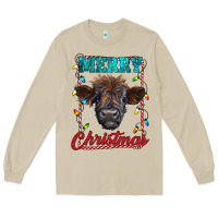 Mushroom merry christmas highland calf baby cow Long Sleeve Tee - RanaPortraitStore