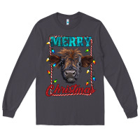 Smoke merry christmas highland calf baby cow Long Sleeve Tee - RanaPortraitStore