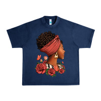 Navy She who kneels before god can stand before anyone Urban Heavy Tee - RanaPortraitStore