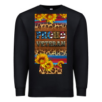 Black proud veteran 12 oz slim can cooler Premium Sweatshirt - Artiststas