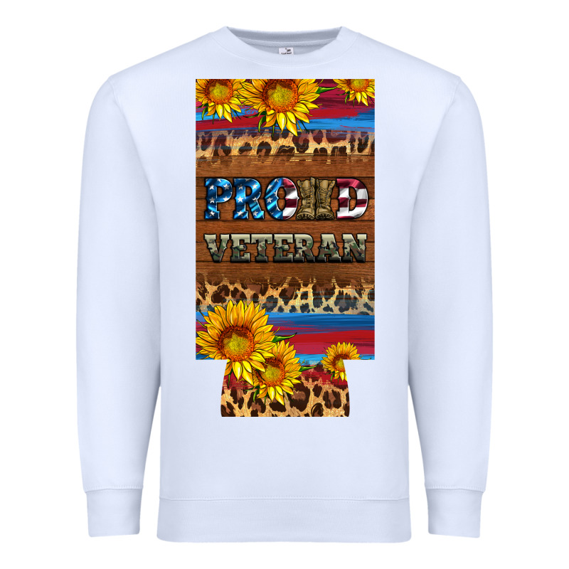 Proud Veteran 12 Oz Slim Can Cooler Premium Sweatshirt by Artiststas | Teevron