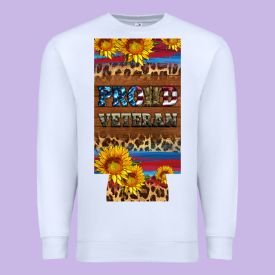 Proud Veteran 12 Oz Slim Can Cooler Premium Sweatshirt Designed By Artiststas